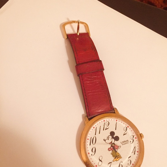 Vintage Gold Tone Lorus Disney Mickey M Watch - Picture 4 of 5